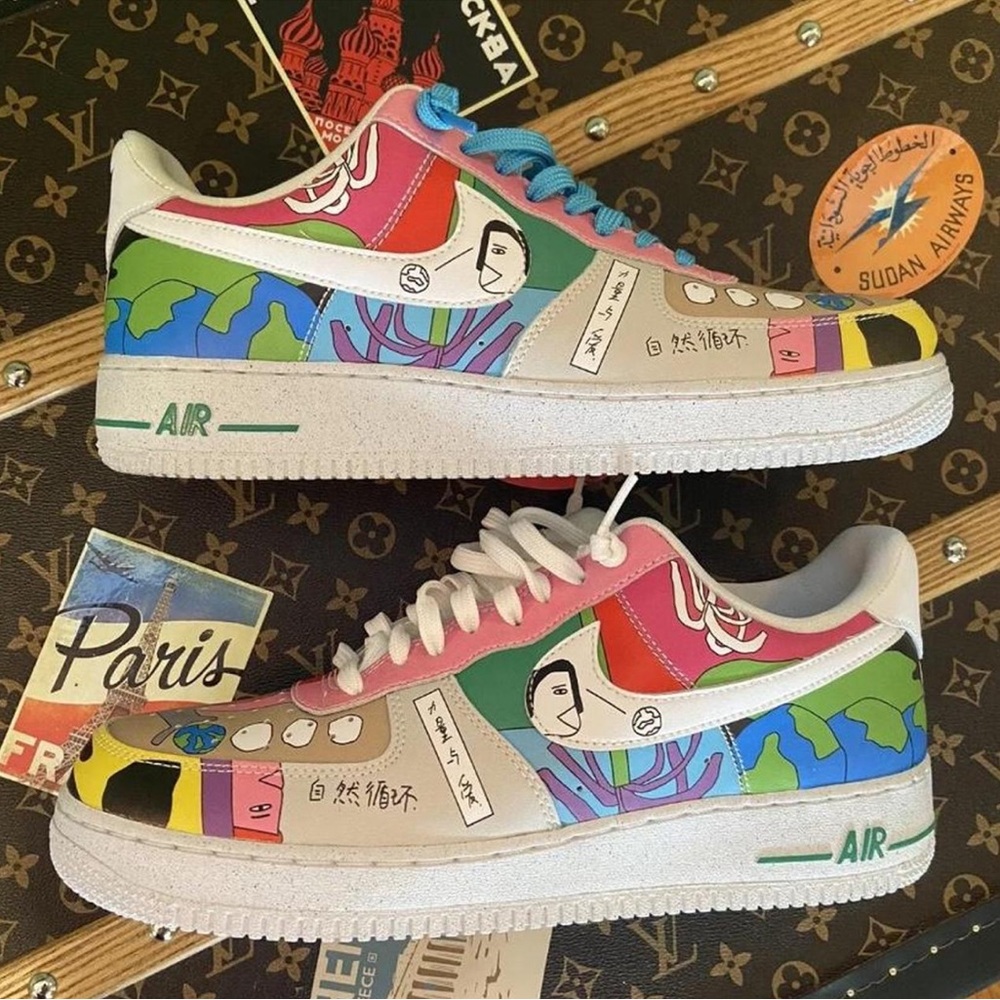 Nike Air Force 1 Low x Ruohan Wang Multi-Color 2020. Flyleather AF1, Men's US 11